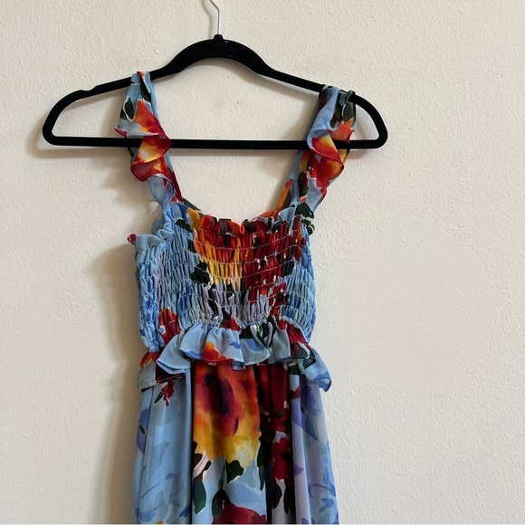 MISA Los Angeles Dress Blue Multi Floral - Picture 5 of 8